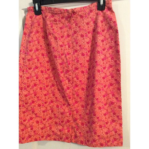 Cherokee Spring Pink Floral Skirt Cotton Blend Size 10 Stretch - Picture 1 of 6